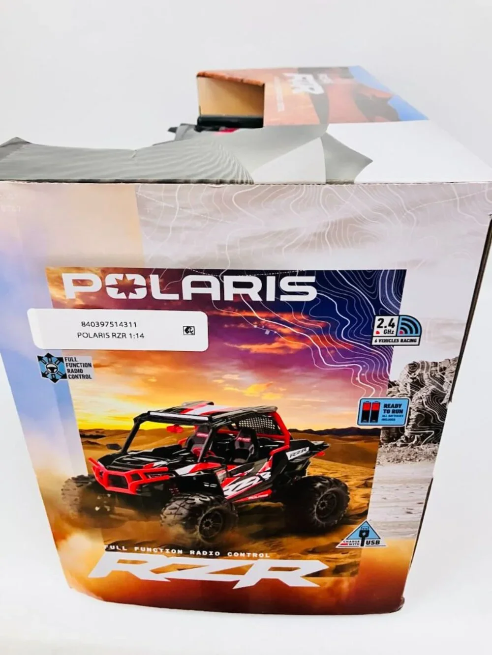 Polaris RZR 1:14 Scale Remote Control Off-Road Vehicle Black and Red Color